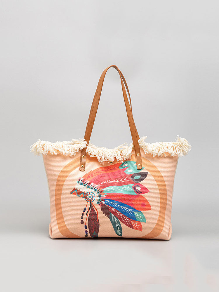 Fashionable Printed Canvas Shoulder Bag