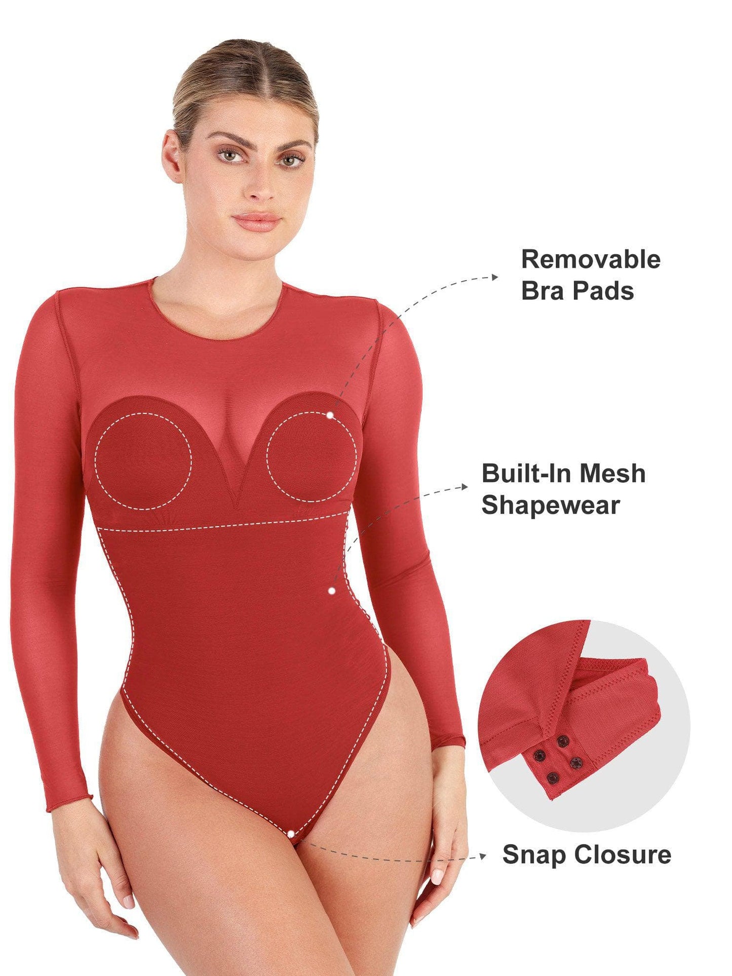 Sheer Mesh Shapewear Thong Bodysuits